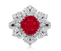 3克拉缅甸抹谷「鸽血红」红宝石配钻石戒指，未经加热