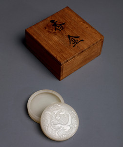 白玉福寿香盒