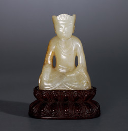 白玉雕地藏王菩萨坐像