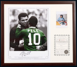 “世界球王”贝利（Pele）亲笔签名照，全球限量100张，附证书