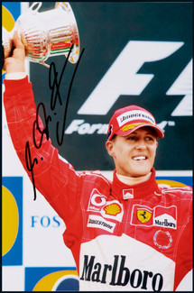 “F1车神”迈克尔·舒马赫（Michael Schumacher）亲笔签名照，附证书
