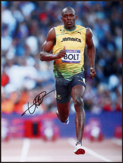 “飞人”尤塞恩·博尔特（Usain Bolt）亲笔签名照，附证书