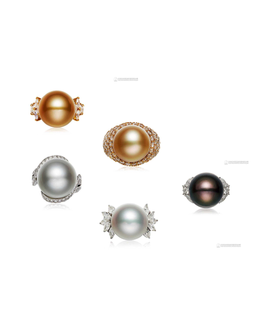 養殖珍珠配鉆石戒指