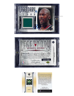 2000-01賽季 Upper Deck Legends系列 邁克爾·喬丹（Michael Jordan）回購地板實物簽字球星卡，限量7張，附Upper Deck證書