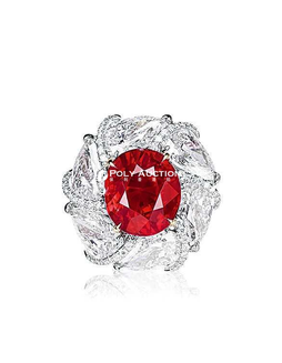Faidee设计 5.02克拉椭圆形缅甸红宝石戒指