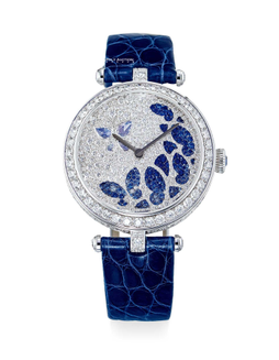 梵克雅宝 精细及雅致，18k白金镶钻石及蓝宝石女装腕表