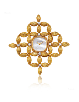 蒂凡尼设计 Tiffany&Co. 黄金配钻石胸针/吊坠表