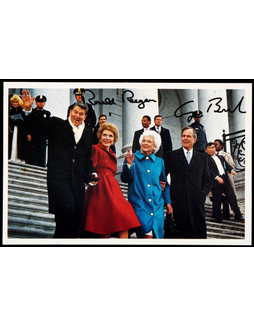 “美国总统”里根（Ronald Wilson Reagan）、乔治·布什（George Bush）联合签名照片