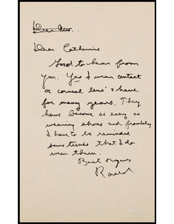 “美国唯一演员出身的总统”罗纳德·里根（Ronald Reagan）亲笔信