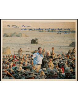 “美国第四十一任总统” 乔治·布什（George Bush）亲笔签名赠言照
