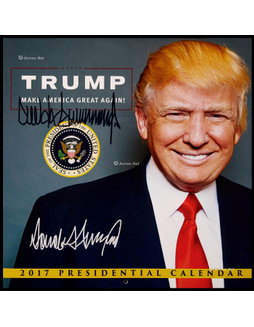 “美国现任总统”唐纳德·特朗普（Donald Trump）亲笔签名竞选台历