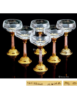 意大利VENTRELLA 银鎏金底座水晶杯