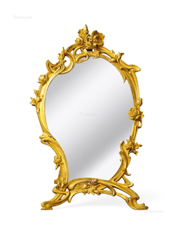 法国 新艺术风格 贴金箔木雕梳妆镜