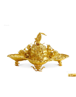 意大利 银鎏金桌心装饰喷泉盘