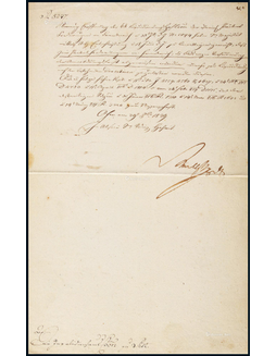 “奥地利民族英雄”拉德斯基（Radetzky）亲笔签名文件，附证书