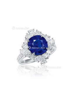 3.41克拉缅甸「皇家蓝」蓝宝石配钻石戒指，未经加热