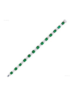 13颗总重约10.40克拉哥伦比亚「木佐绿」祖母绿配钻石手链