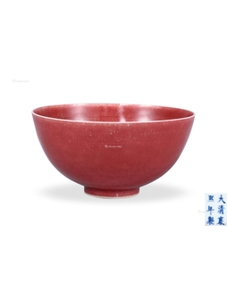 豇豆红釉碗