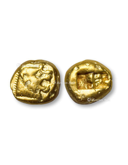 公元前646-前610年 吕底亚王国狮子头琥珀金币