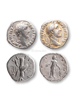 公元138-161年 古罗马帝国时期安东尼·庇护银币二枚