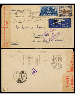 1941年10月24日南非经英国航空马蹄形航线（Horeshoe Route）寄上海航空封