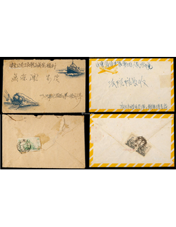 1953年中俄文邮戳封2件