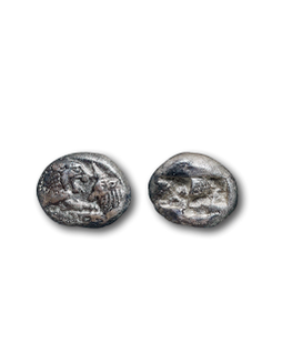 古希腊吕底亚克罗伊斯六分之一标准重银币一枚