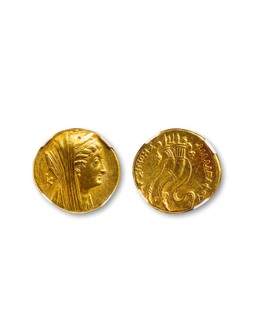 古希腊埃及托勒密王朝八德拉克马金币一枚