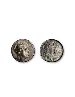 古希腊卡帕多西亚王国阿瑞尔巴扎尼斯一世一德拉克马银币一枚