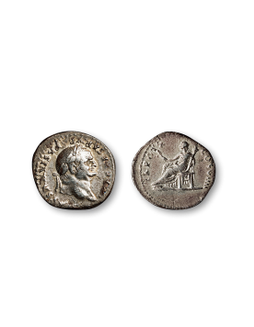 古罗马帝国苇斯巴芗一第纳尔银币一枚