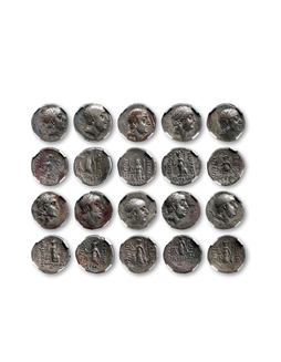 古希腊卡帕多西亚王国一德拉克马银币一组十枚