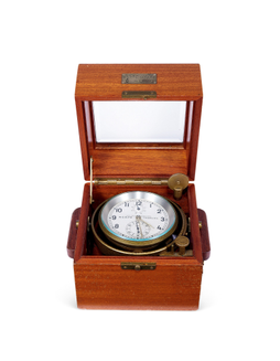 WEMPE HAMBURG  复古罕见， 航海机械天文钟，备小秒针及动力储存显示，年份约1940s，附原厂木盒