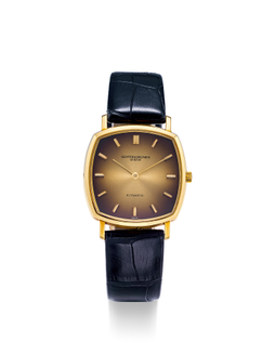 江诗丹顿  复古怀旧，黄金方形自动腕表，年份约1980，附原厂证书及表盒