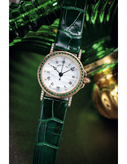 宝玑  精致，女装黄金镶钻石及绿宝石自动腕表，备日期显示，「Horloger de la Marine」，型号1889，年份约1995