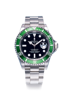 劳力士  精美，精钢自动链带腕表，备日期显示，「Submariner」，“Kermit”，型号16610LV，年份约2005，附原厂证书