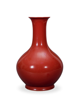 祭红釉赏瓶