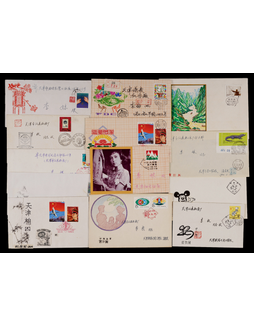 1983-85年贴JT邮票自制手绘封一组13件