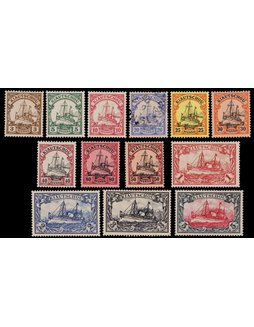 德州客邮1900年胶州湾特印德国币值新票全套全13枚