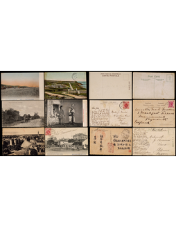 山东英国客邮上世纪20年代初刘公岛及威海卫图画明信片和实寄一组6件
