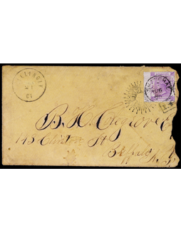 1886年上海寄美国平信封，贴上海英国客邮使用香港邮票三十先时一枚
