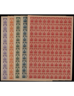 华北区1949年五一劳动节纪念有齿新票全套版张，共100套