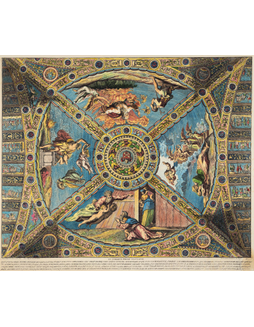 《拉斐尔绘教皇宫艾里奥多罗厅穹顶画》手工上色巨幅雕凹线铜版画