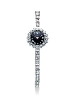 江诗丹顿 怀旧典雅，女装白金镶钻石机械链带腕表，年份约1980