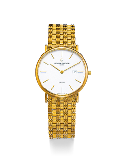 江诗丹顿 精美，黄金自动链带腕表，备日期显示，年份约1990