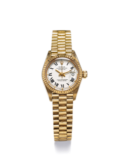 劳力士 精美，女装黄金自动链带腕表，备日期显示，「Datejust」，型号6916，年份约1990