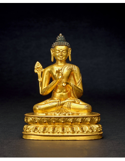 西藏铜鎏金弥勒佛