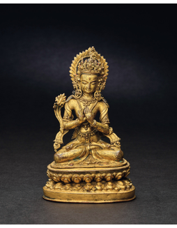 西藏铜鎏金文殊菩萨