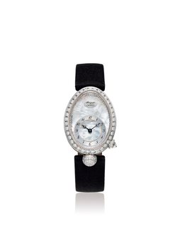 宝玑 那不勒斯皇后系列，型号8928 18K白金女款镶钻自动上弦腕表