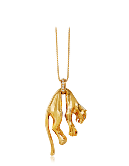 卡地亚设计「猎豹系列」18K金及钻石项链