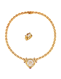 萧邦设计「Happy Diamonds系列」 钻石项链及戒指套装